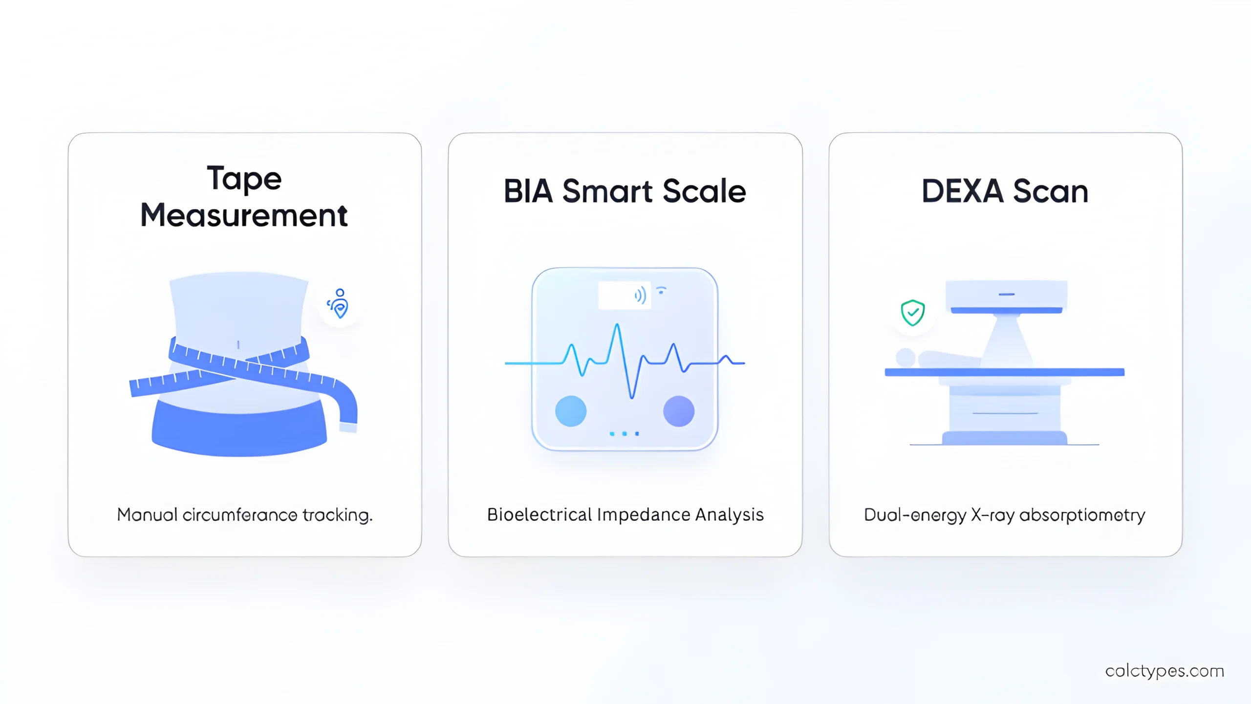 Comparison of body composition measurement methods: tape measurement, BIA scale, and DEXA scan